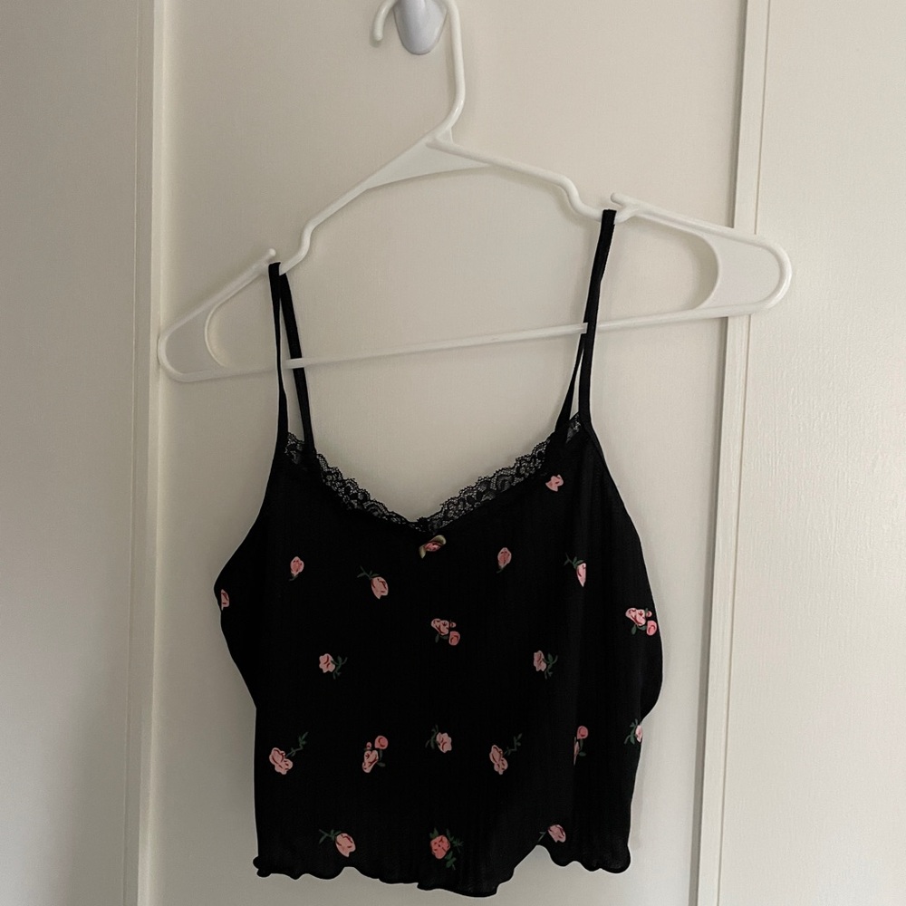 Lacey pajama tank with rose details